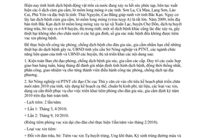 Chỉ thị 04/CT-UBND triển khai công tác tiêm phòng gia súc gia cầm định kỳ 2010 Bắc Kạn