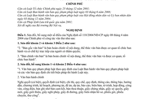 Nghị định 09/2010/NĐ-CP sửa đổi Nghị định 110/2004/NĐ-CP công tác văn thư