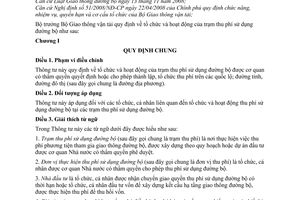 Thông tư 05/2010/TT-BGTVT tổ chức hoạt độngTrạm thu phí sử dụng đường bộ