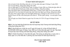 Quyết định 03/2010/QĐ-UBND Kế hoạch thực hiện Chương trình hành động Phòng, chống tham nhũng năm 2010