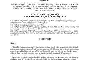 Nghị quyết 886/NQ-UBTVQH12 thành lập đoàn giám sát