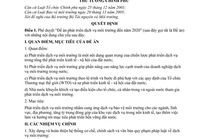 Quyết định 249/QĐ-TTg phê duyệt Đề án phát triển dịch vụ môi trường đến năm 2020