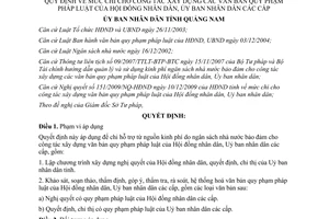 Quyết định 03/2010/QĐ-UBND chi xây dựng văn bản quy phạm Quảng Nam