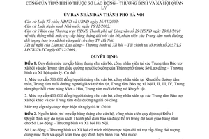 Quyết định 10/2010/QĐ-UBND mức trợ cấp hàng tháng cán bộ, công nhân viên tại các Trung tâm Bảo trợ xã hội