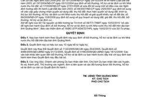 Quyết định 499/2010/QĐ-UBND  bồi thường, hỗ trợ tái định cư khi Nhà nước thu hồi đất trên địa bàn tỉnh Quảng Ninh