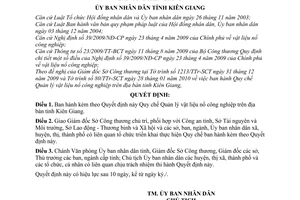 Quyết định 04/2010/QĐ-UBND Quy chế Quản lý vật liệu nổ công nghiệp trên địa bàn tỉnh Kiên Giang