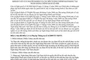 Thông tư 05/2010/TT-NHNN sửa đổi Thông tư 14/2009/TT-NHNN hỗ trợ lãi suất các khoản vay người nghèo