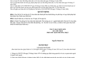 Quyết định 11/2010/QĐ-UBND bãi bỏ văn bản