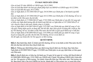 Quyết định 02/2010/QĐ-UBND  chính sách bồi thường, hỗ trợ tái định cư khi Nhà nước thu hồi đất Tỉnh Bình Định