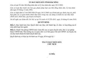 Quyết định 06/2010/QĐ-UBND tổ chức hoạt động phối hợp liên ngành Đắk Nông