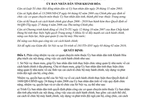 Quyết định 497/QĐ-UBND 2010 phân công cơ quan phụ trách công việc cải cách hành chính Khánh Hòa