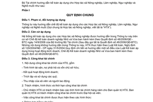 Thông tư 24/2010/TT-BTC hướng dẫn kế toán áp dụng cho hợp tác xã nông nghiệp, lâm nghiệp, ngư nghiệp nghề muối