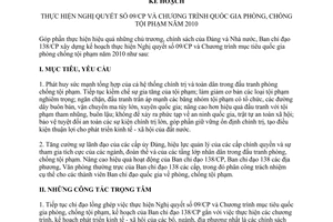 Kế hoạch 14/KH-BCĐ138(VPTT) thực hiện Nghị quyết 09/CP Chương trình quốc gia