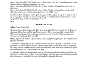 Thông tư 25/2010/TT-BTC chi ngân sách nhà nước cho nhiệm vụ xây dựng hoạt động khu vực phòng thủ