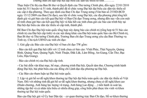 Công điện 04/CĐ-BCĐ một số tỉnh chưa gửi báo cáo kết quả Đại hội