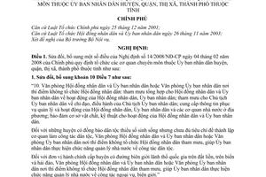 Nghị định 12/2010/NĐ-CP sửa đổi Nghị định 14/2008/NĐ-CP tổ chức các cơ quan chuyên môn Ủy ban nhân dân huyện, quận, thị xã, thành phố