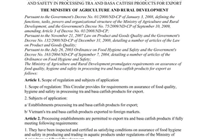 Circular No. 09/2010/TT-BNNPTNT, promulgating requirements