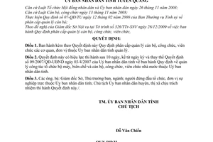 Quyết định 05/2010/QĐ-UBND phân cấp quản lý cán bộ, công chức, viên chức