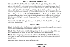 Quyết định 02/2010/QĐ-UBND chức năng nhiệm vụ quyền hạn cơ cấu Thanh Tra Bạc Liêu