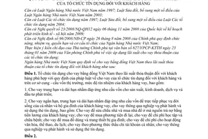 Thông tư 07/2010/TT-NHNN  cho vay bằng đồng Việt Nam theo lãi suất thỏa thuận tổ chức tín dụng khách hàng