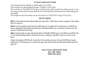 Quyết định 96/QĐ-UBND điều kiện an toàn phạm vi hoạt động xe thô sơ Tỉnh Bình Định