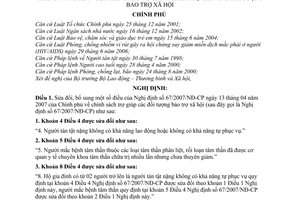 Nghị định 13/2010/NĐ-CP sửa đổi Nghị định 67/2007/NĐ-CP chính sách trợ giúp các đối tượng bảo trợ xã hội