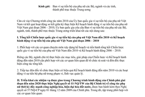 Công văn 04/UBQG-VP hướng dẫn hoạt động vì sự tiến bộ của phụ nữ năm 2010