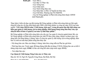Công văn 369/BNN-QLCL báo cáo công tác quản lý chất lượng vật tư nông nghiệp