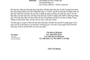 Công văn 300/BTP-BCĐQCDC góp ý dự thảo Quy chế thực hiện dân chủ