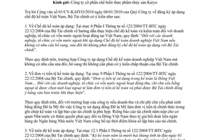 Công văn 1735/BTC-CĐKT đăng ký áp dụng chế độ kế toán Việt Nam