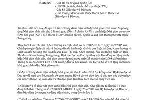 Công văn 665/BGDĐT-VP xét tặng danh hiệu Nhà giáo nhân dân - Nhà giáo ưu tú lần thứ 11