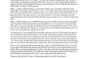 Công văn 457/TCT-KK kê khai, nộp thuế giá trị gia tăng theo tỷ lệ tại Chi nhánh