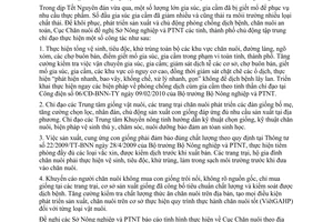 Công văn 142/CN-GSN đẩy mạnh chăn nuôi tăng cường các biện pháp chăn nuôi