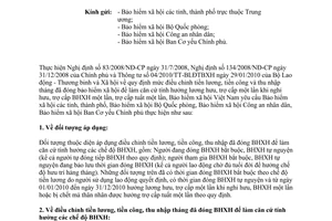 Công văn 634/BHXH-CSXH hướng dẫn điều chỉnh tiền lương, tiền công, thu nhập