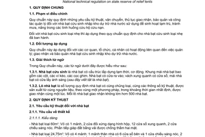 Quy chuẩn kỹ thuật Quốc gia QCVN 09:2010/BTC về dự trữ nhà nước đối với nhà bạt cứu sinh do Bộ Tài chính ban hành