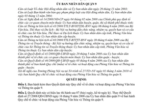 Quyết định 04/2010/QĐ-UBND Quy chế tổ chức hoạt động Phòng Văn hóa và Thông tin quận 9