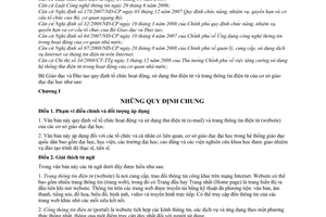 Thông tư 07/2010/TT-BGDĐT tổ chức hoạt động, sử dụng thư điện tử trang thông tin điện tử các cơ sở giáo dục đại học