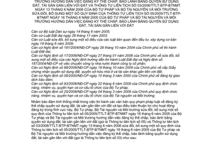 Thông tư liên tịch 06/2010/TTLT-BTP-BTNMTsửa đổi Thông tư liên tịch 05/2005/TTLT-BTP-BTNMT hướng dẫn đăng ký thế chấp, bảo lãnh bằng quyền sử dụng đất