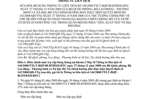 Thông tư liên tịch 22/2010/TTLT-BQP-BLĐTBXH-BTC sửa đổi Thông tư liên tịch