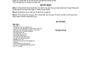 Quyết định 494/QĐ-BGTVT  công bố Danh mục văn bản quy phạm pháp luật giao thông vận tải hết hiệu lực thi hành