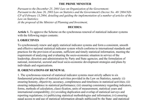 Decision No. 312/QD-TTg, approving the scheme on the synchronous renewal