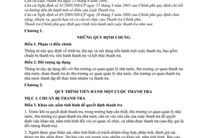 Thông tư 02/2010/TT-TTCP quy trình tiến hành một cuộc thanh tra