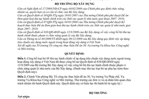 Quyết định 250/QĐ-BXD công bố loại bỏ 05 thủ tục hành chính phạm vi chức năng quản lý nhà nước Bộ Xây dựng