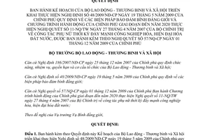 Quyết định 299/QĐ-LĐTBXH năm 2010 Kế hoạch triển khai thực hiện Nghị định 48