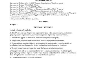Decree No. 17/2010/ND-CP, on property auction