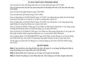 Quyết định 06/2010/QĐ-UBND quản lý sử dụng Hệ thống thư điện tử Hòa Bình