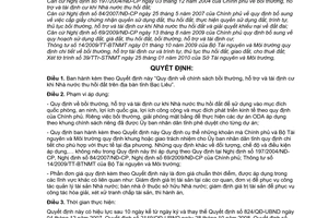 Quyết định 04/2010/QĐ-UBND chính sách bồi thường, hỗ trợ  tái định cư khi Nhà nước thu hồi đất trên địa bàn tỉnh Bạc Liêu