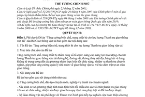 Quyết định 321/QĐ-TTg phê duyệt Đề án Tăng cường biên chế, trang thiết bị cho lực lượng Thanh tra giao thông vận tải