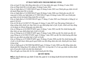 Quyết định 09/2010/QĐ-UBND mức thu, quản lý sử dụng lệ phí hộ tịch trên địa bàn thành phố Đà Nẵng
