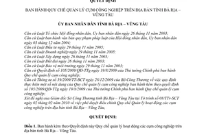 Quyết định 09/2010/QĐ-UBND Quy chế quản lý hoạt động các cụm công nghiệp